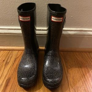 Hunter Black SPARKLE mid-calf Boots